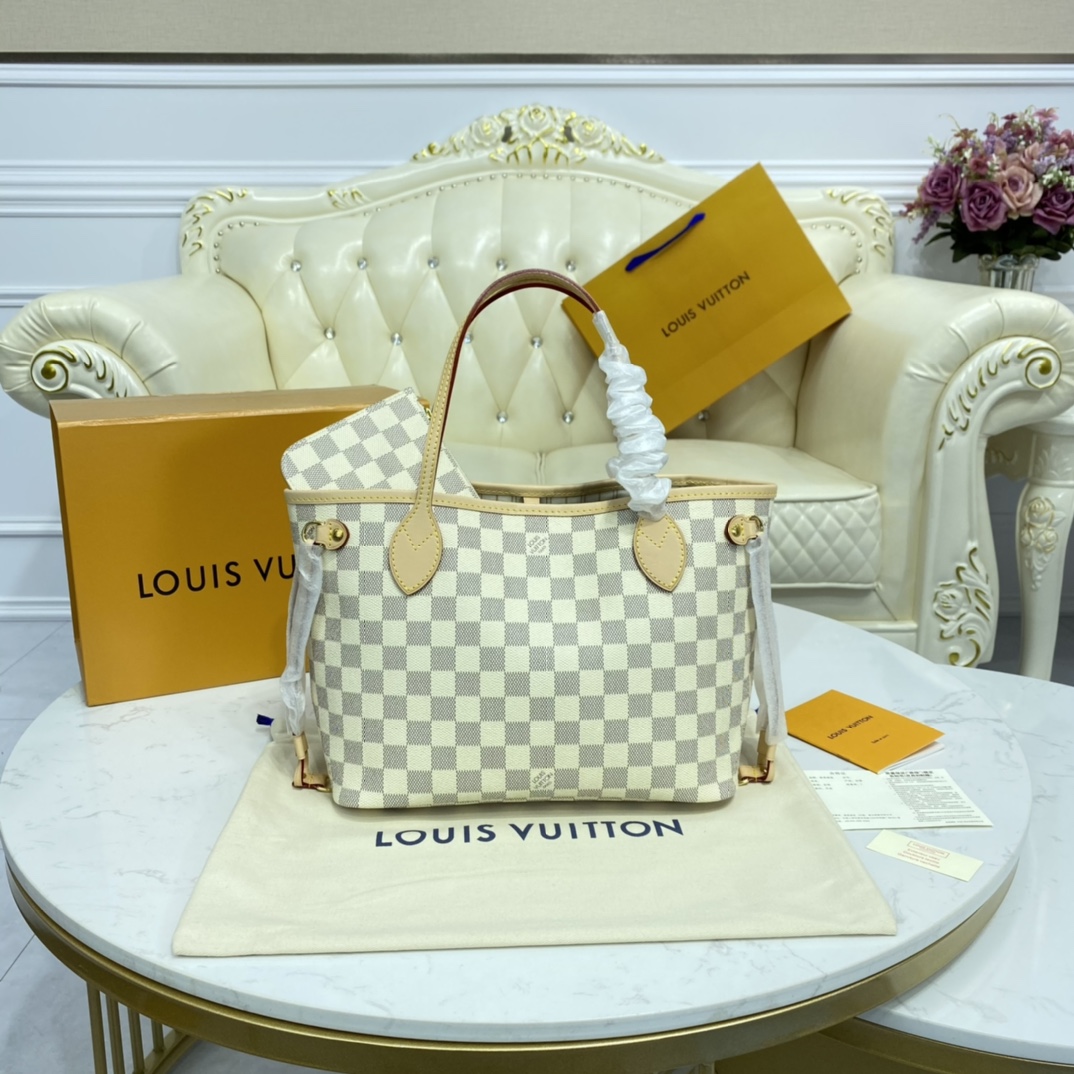 Louis Vuitton NEVERFULL PM Damier Azur Handbag N41362 